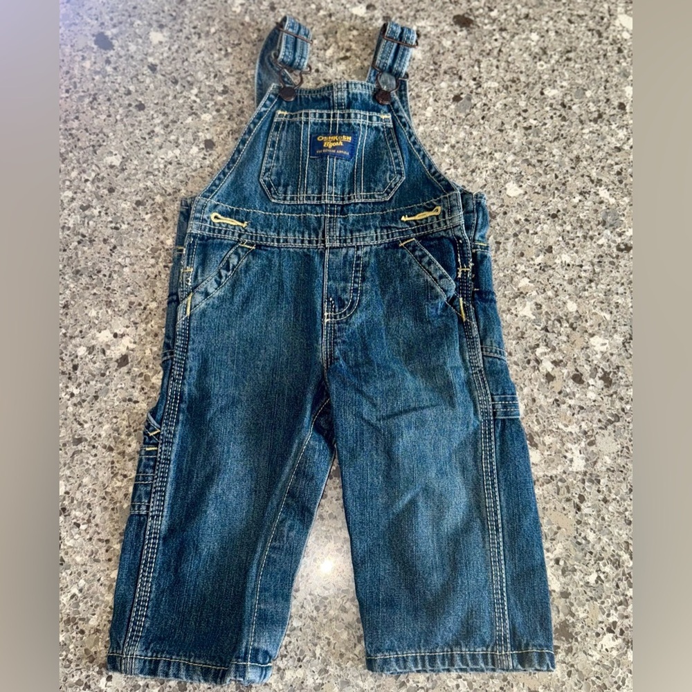 OshKosh B'gosh Blue Denim Overalls Size: 9M